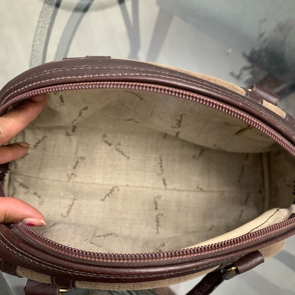 Pierre Cardin Elegant Brown suede Leather trim Handbag - Picture 9 of 9